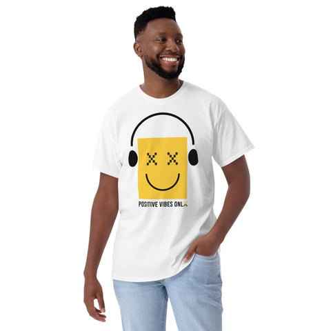 Teesafrique Sustainable Positive Vibes Only Emoji Statement Short Sleeve T-Shirt